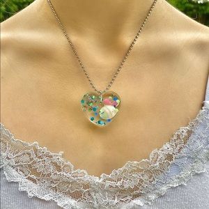 💙HANDMADE RESIN HEART NECKLACE💙